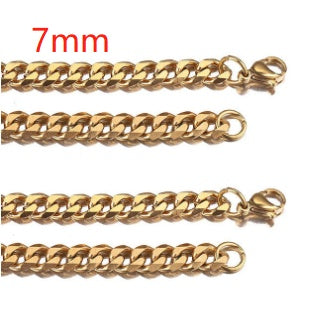 Cold Wind Titanium Steel Cuban Bracelet Men